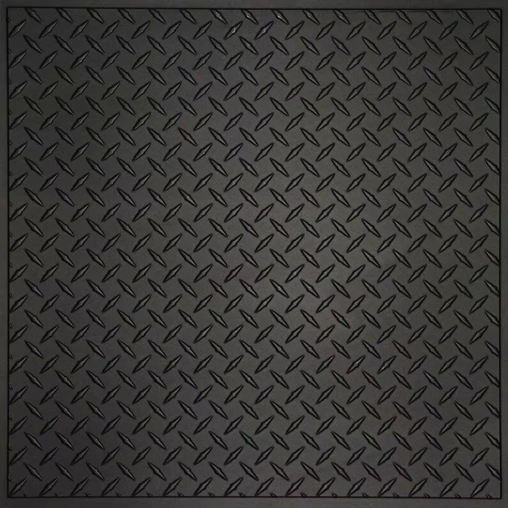 Diamond Plate Black 2 Ft. X 2 Ft. Lay-In or Glue-Up Ceiling Panel (Case of 6)
