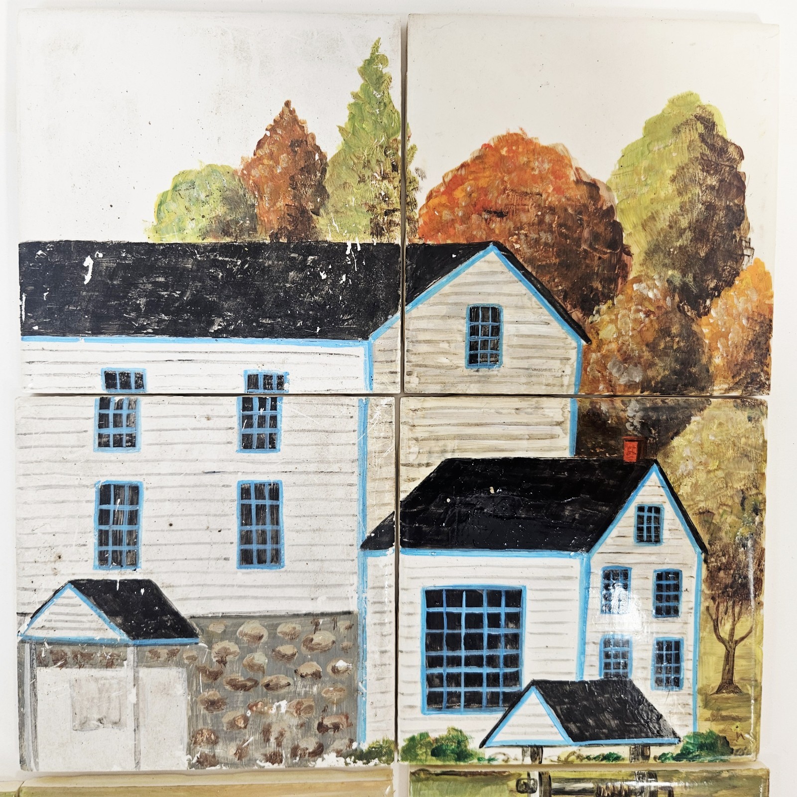 11 Pc Art Cow Farmhouse Countryside Farm Mural Ceramic Backsplash Tile Vintage