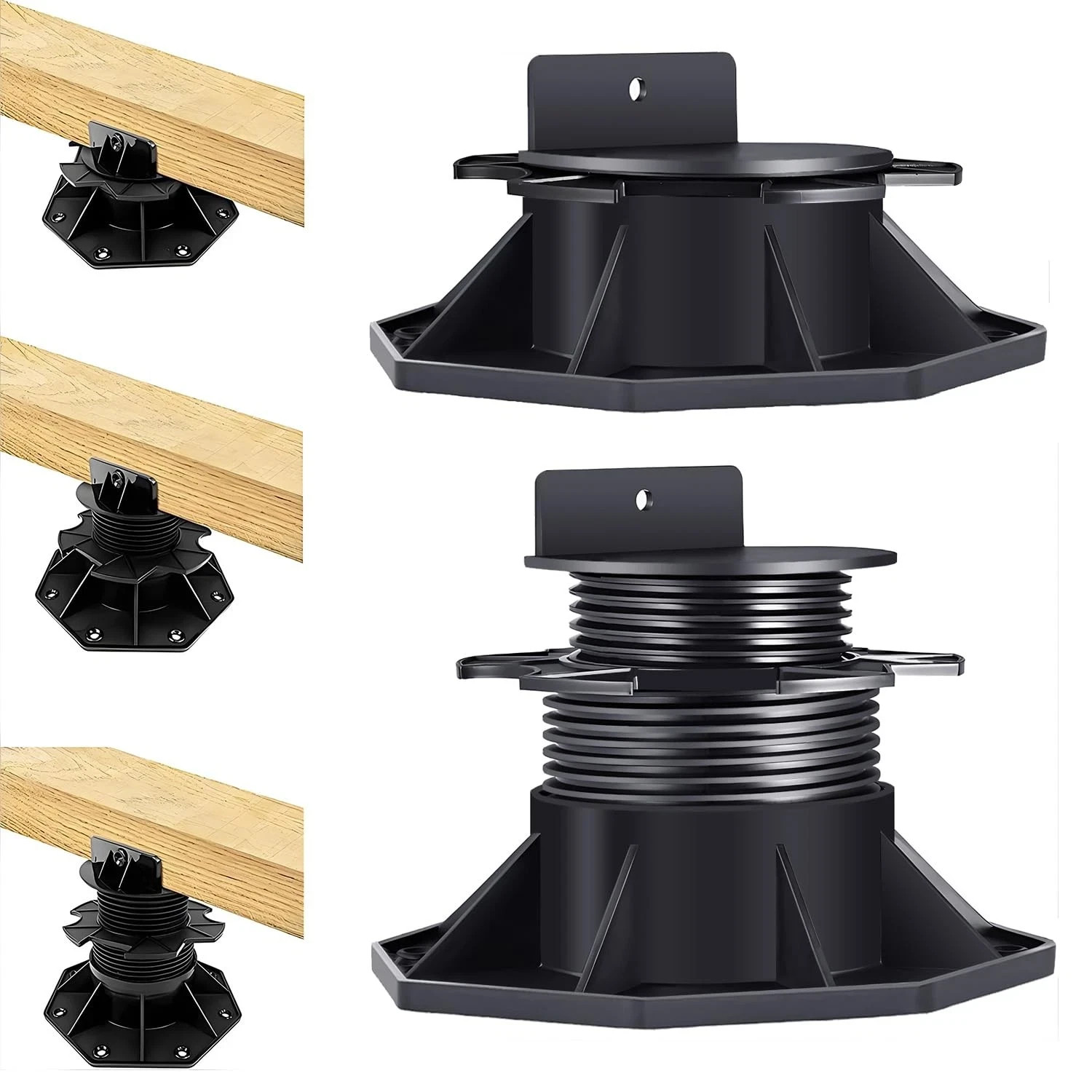 12Pack Adjustable Support Pedestal Foundation Base for Floating Deck Platform…