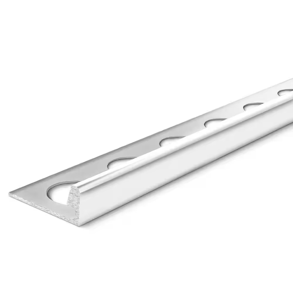Chrome 3/8 In. X 98 1/2 In. Aluminum L-Shaped Tile Edging Trim