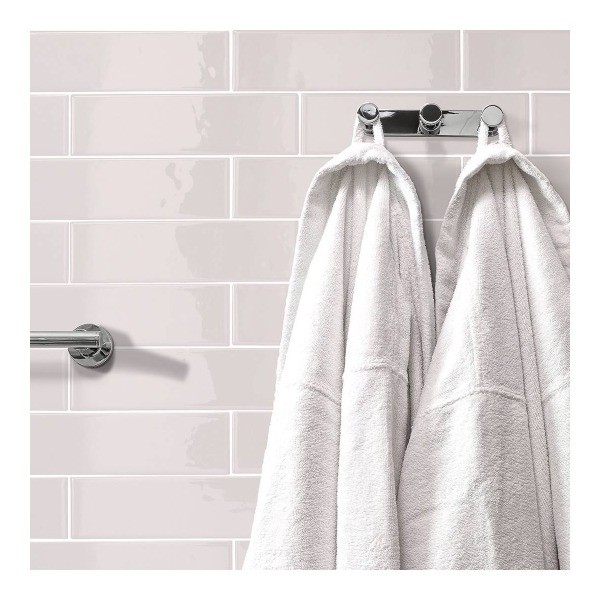 2pk Oslo XL Glossy Peel & Stick 3D Tile Paper Backsplash Gray