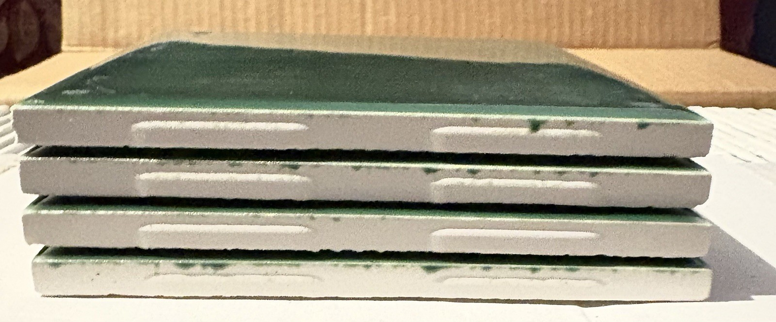 1 Wall Tile- Vintage Huntington USA Ceramic 4-1/4” Sq. Hunter Green – Gloss