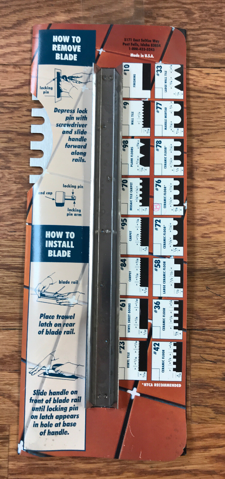 Barwalt 31761 Tile Flooring Trowel Blade #76