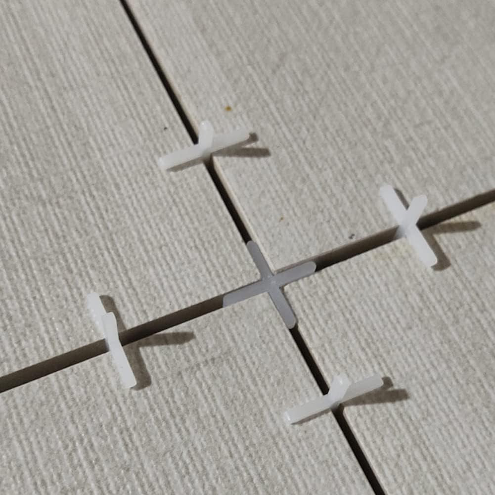 500 Pieces White Plastic Tile Spacers, 1Mm, Modern Style, Square Edge, Glue down