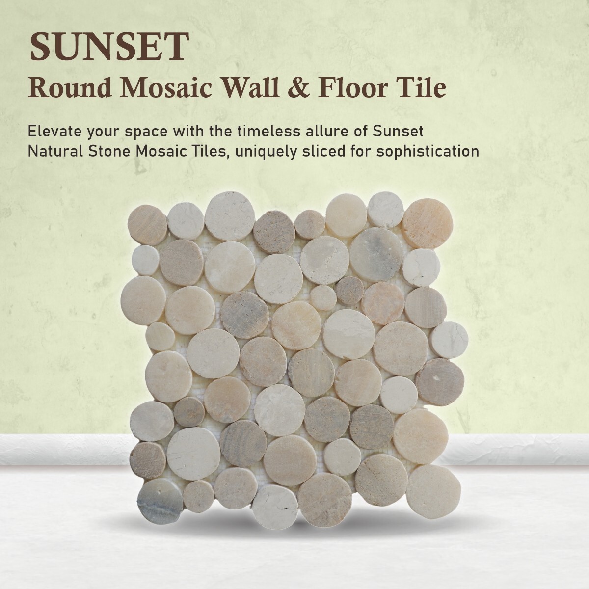 Sunset Round Mosaic Wall & Floor Tile ($12.6/SqFt)