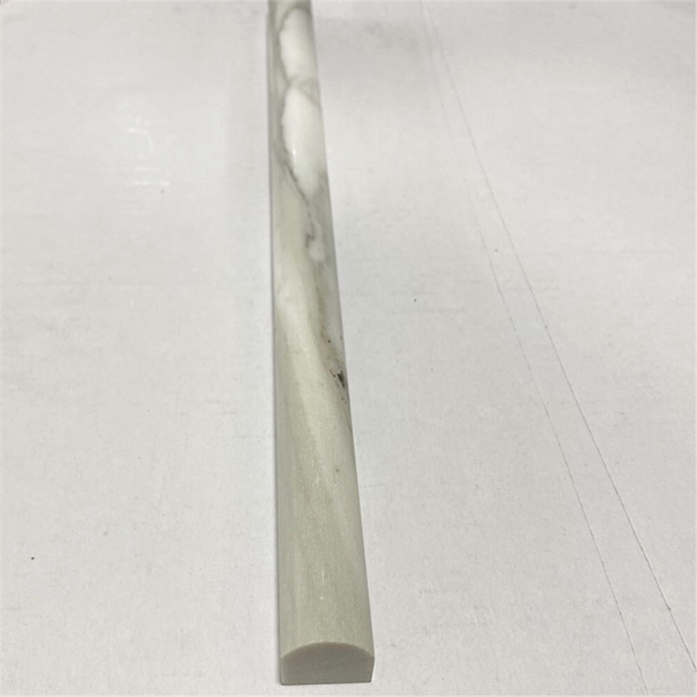 G18P Calacatta Gold Calcutta Marble 3/4×12 Pencil Liner Trim Molding Polish