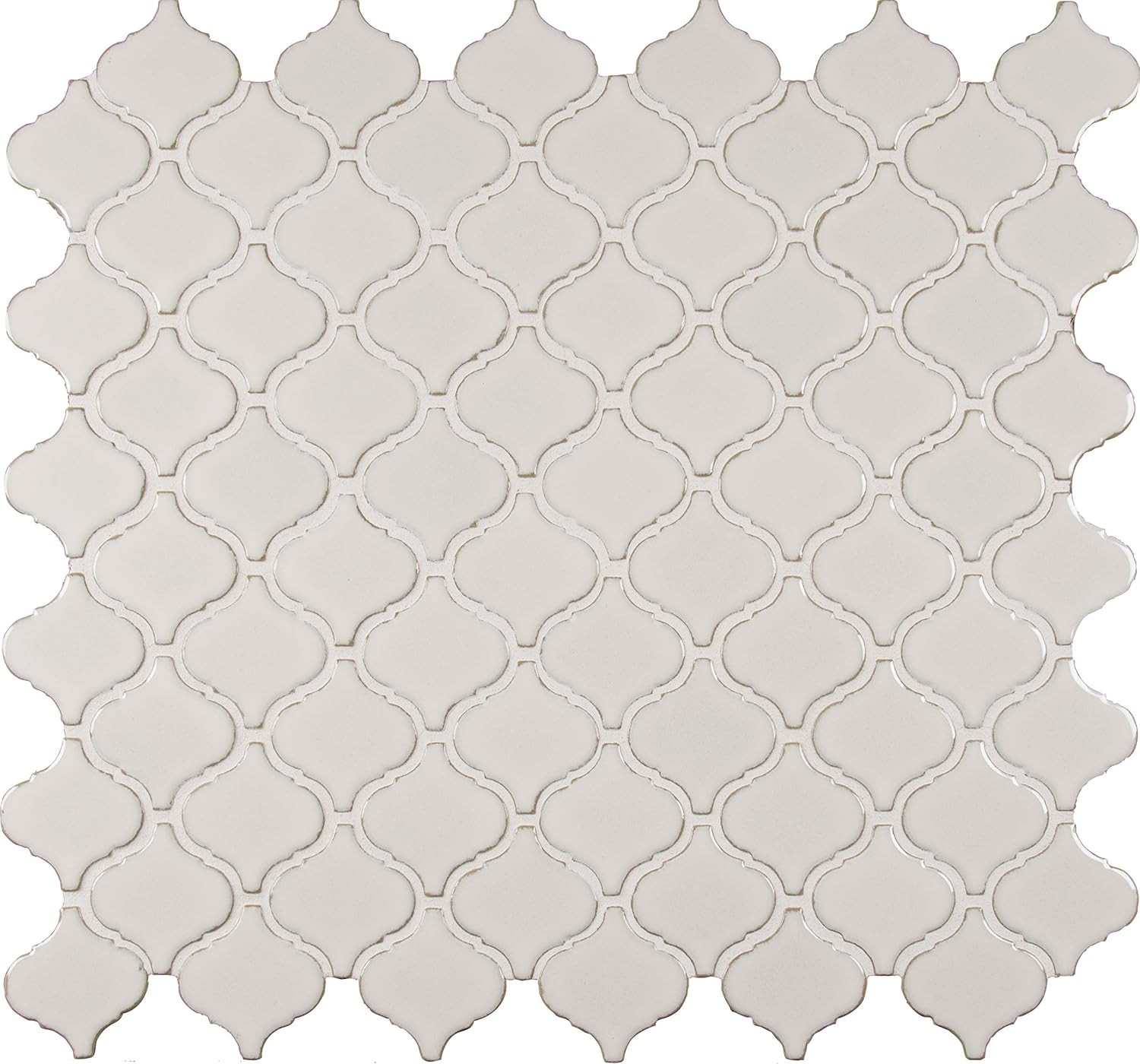 Bianco Glazed Arabesque Ceramic Mosaic Tile for Backsplash & Accent Walls