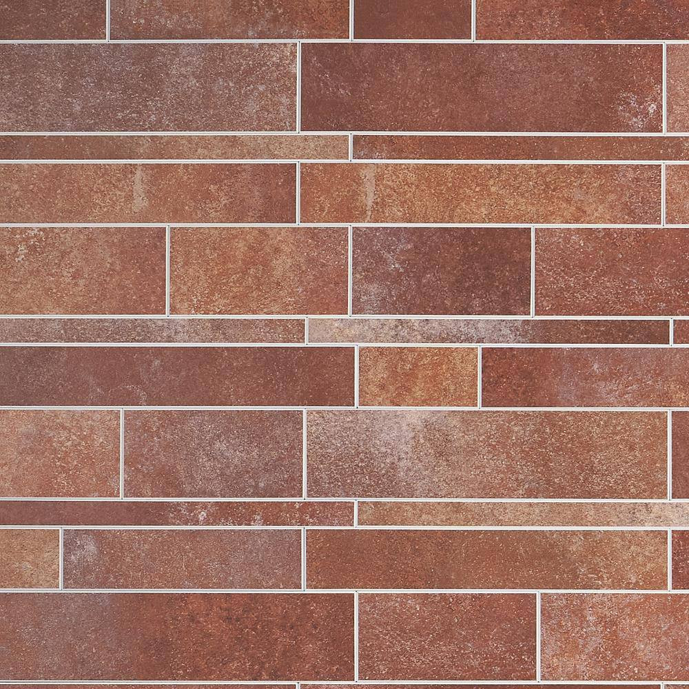 Luxe Core Railroad Terracotta 11.81 In. X 11.81 In. SPC Peel and Stick Tile (0.9