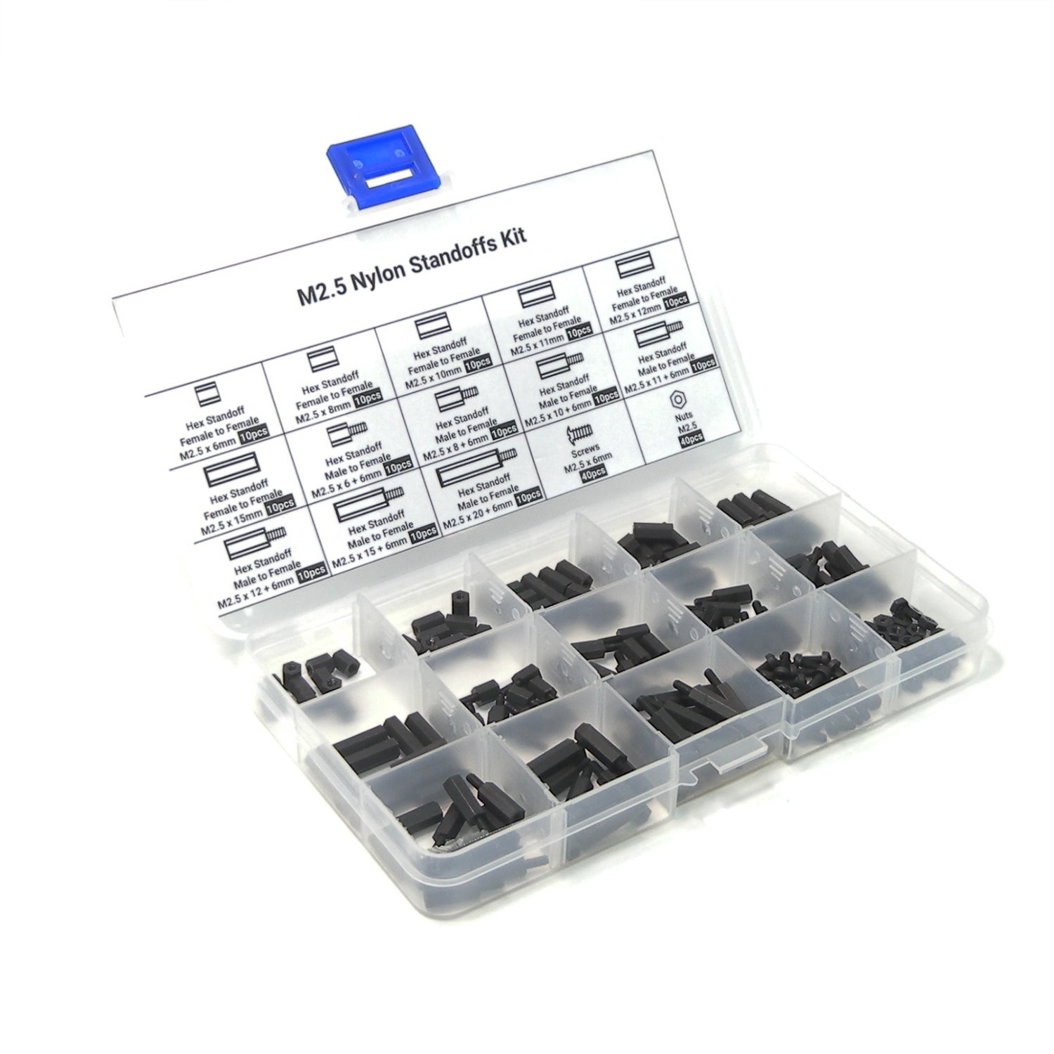 MakerSpot Raspberry Pi Nylon Standoff Kit M2.5 Screws One Size,
