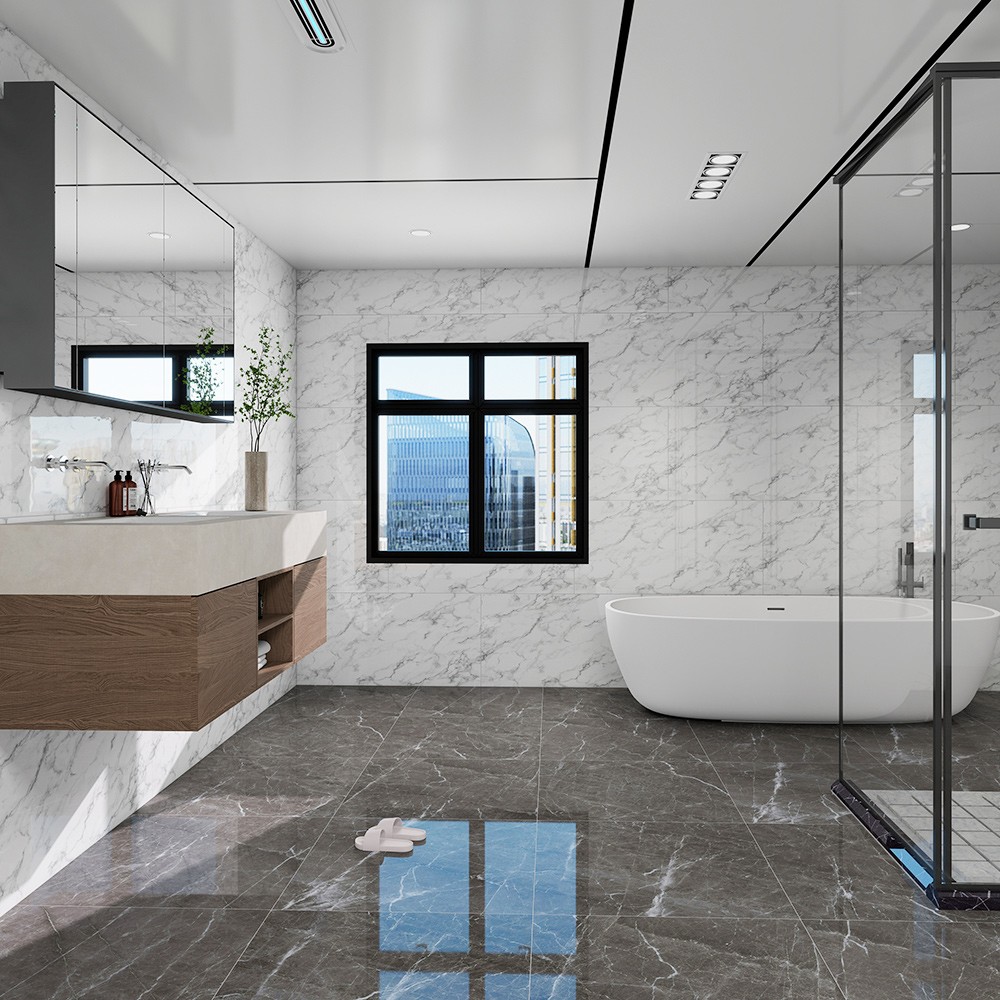 20Pcs Peel and Stick Marble Floor Wall Panels 23.6″x11.8″ PVC Tiles Sticker US