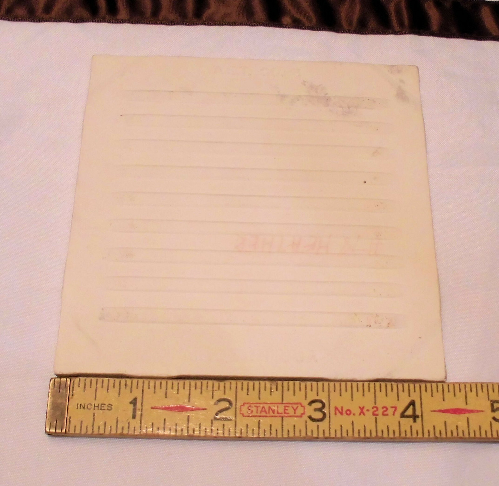 1 pc. Vintage Matte Ceramic Tile *Heather* American Olean Co. 4-1/4″ Pinkest?