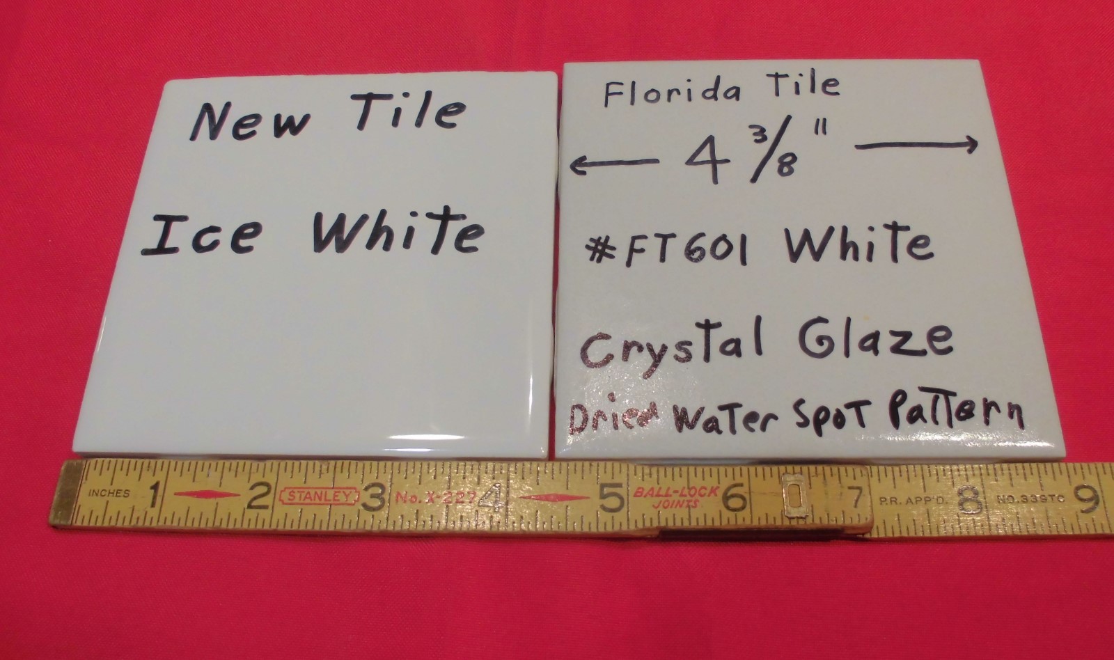 1 pc. *White* Ceramic Tile 4-3/8″ Crystal Glazed by Florida Tile Co. (NOS)