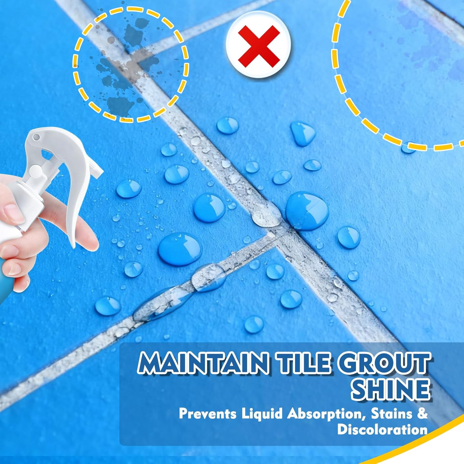 Grout Sealer, Waterproof Grout Sealer for Shower Tile, Clear Grout and Tile Seal