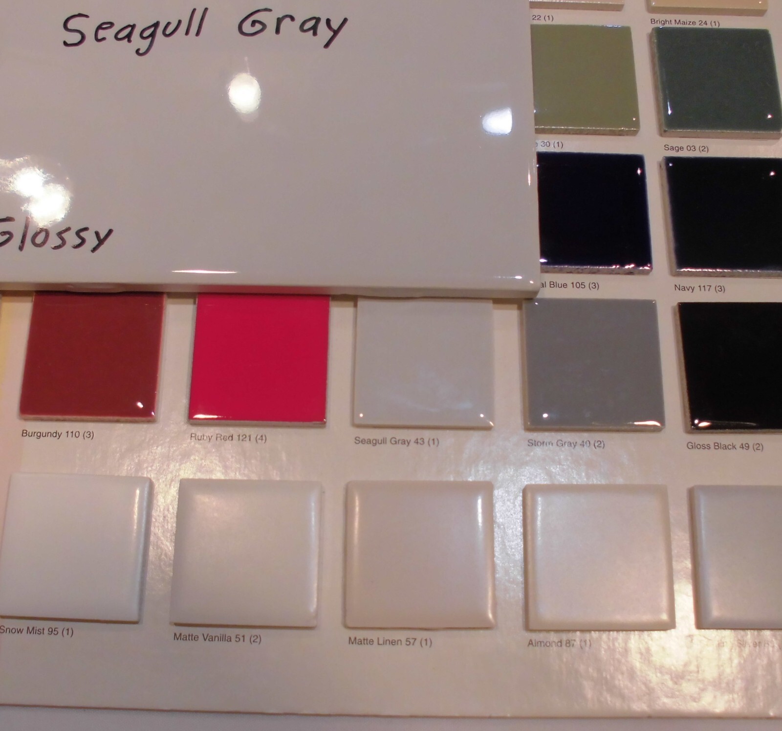1 pc. Seagull Gray: 6″ X 6″ Glossy Ceramic Tile by American Olean Co. New Stock