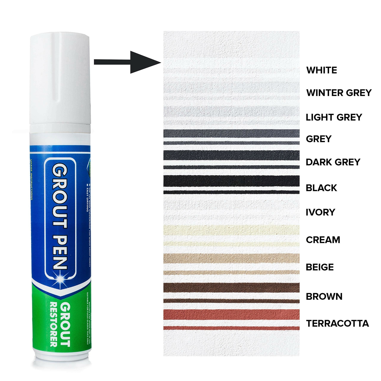 Grout Pen White Tile Paint Marker: Waterproof Tile Grout Colorant Pen – Wide Tip