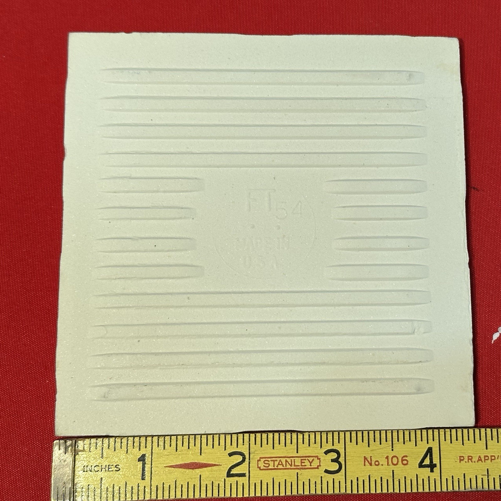 1 pc. Almond – Bone Color: 4-3/8″ Crystal Glazed Ceramic Tile, fine crystalline