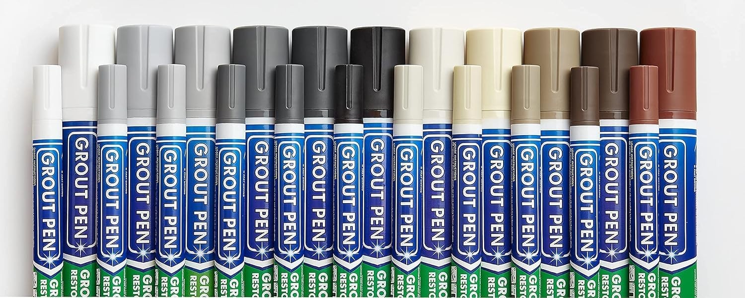 Renew White Grout Pen 5mm Narrow Tip Pack Waterproof Tile Colorant Sealer Paint
