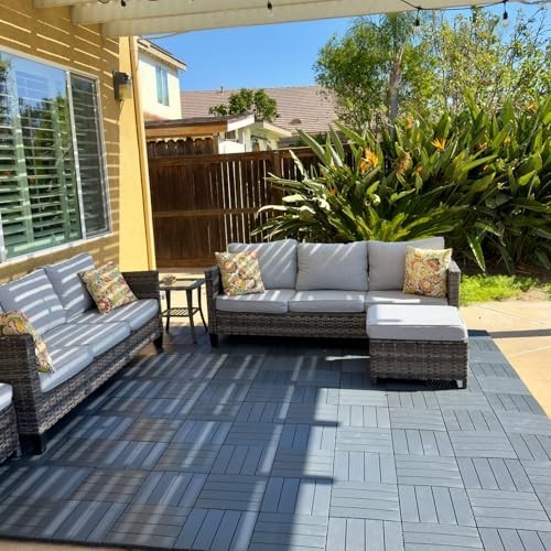 36 sq ft Interlocking Deck Tiles – 36 Pack Waterproof Outdoor Flooring 12″x12″ C
