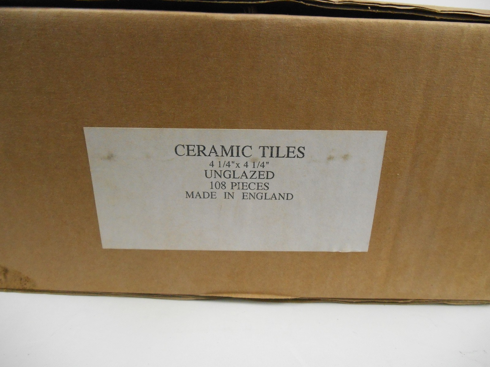 Case of 108 H&L Smith 4-1/4″x4-1/4″ Unglazed Ceramic Tiles NOS
