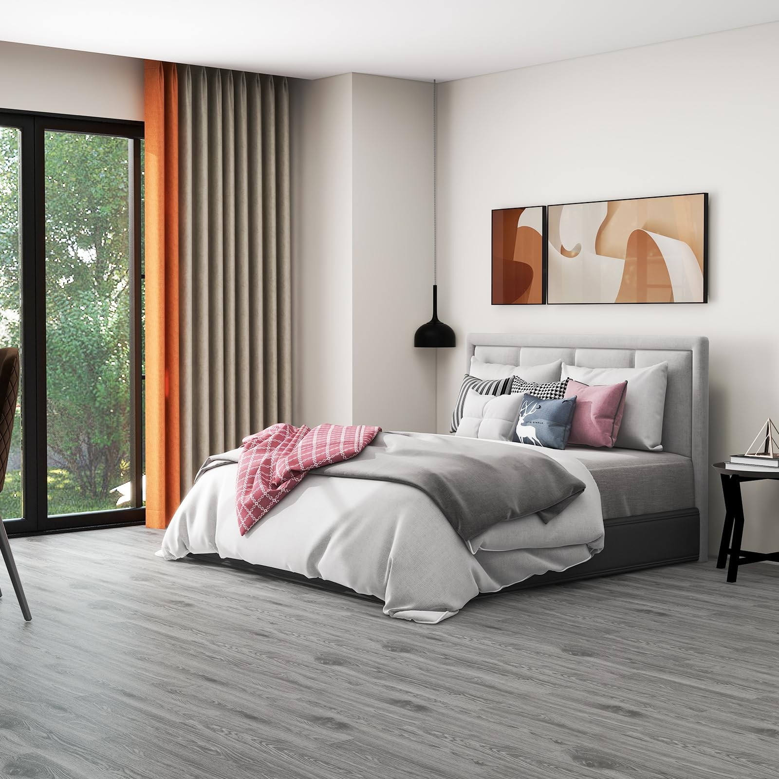 Peel and Stick Floor Tiles, Self-Adhesive Luxury Vinyl Flooring Plank, 6x36in…
