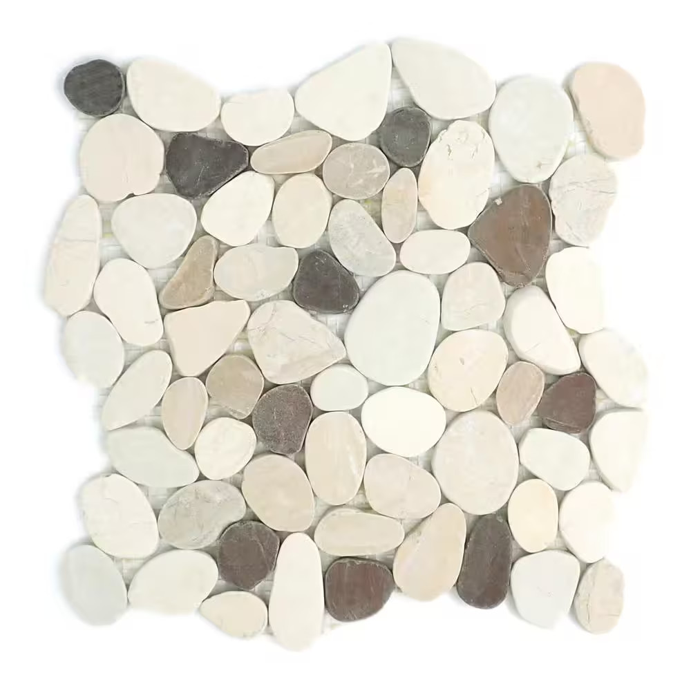 Flat Venetian Gelato 12 In. X 12 In. X 9.65 Mm Pebble Blend Mesh-Mounted Mosaic
