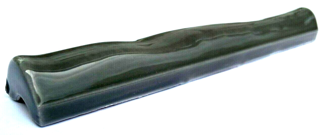 1″ x 6 Graphite Dark Gray Glossy Crackled Ceramic Pencil Molding Trim Chair Rail