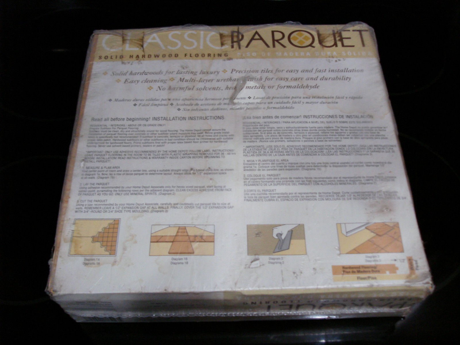 New CLASSIC PARQUET Hardwood 12x12x.3125″ Floor Tiles 10 Sq. Ft., A.Beech #14492