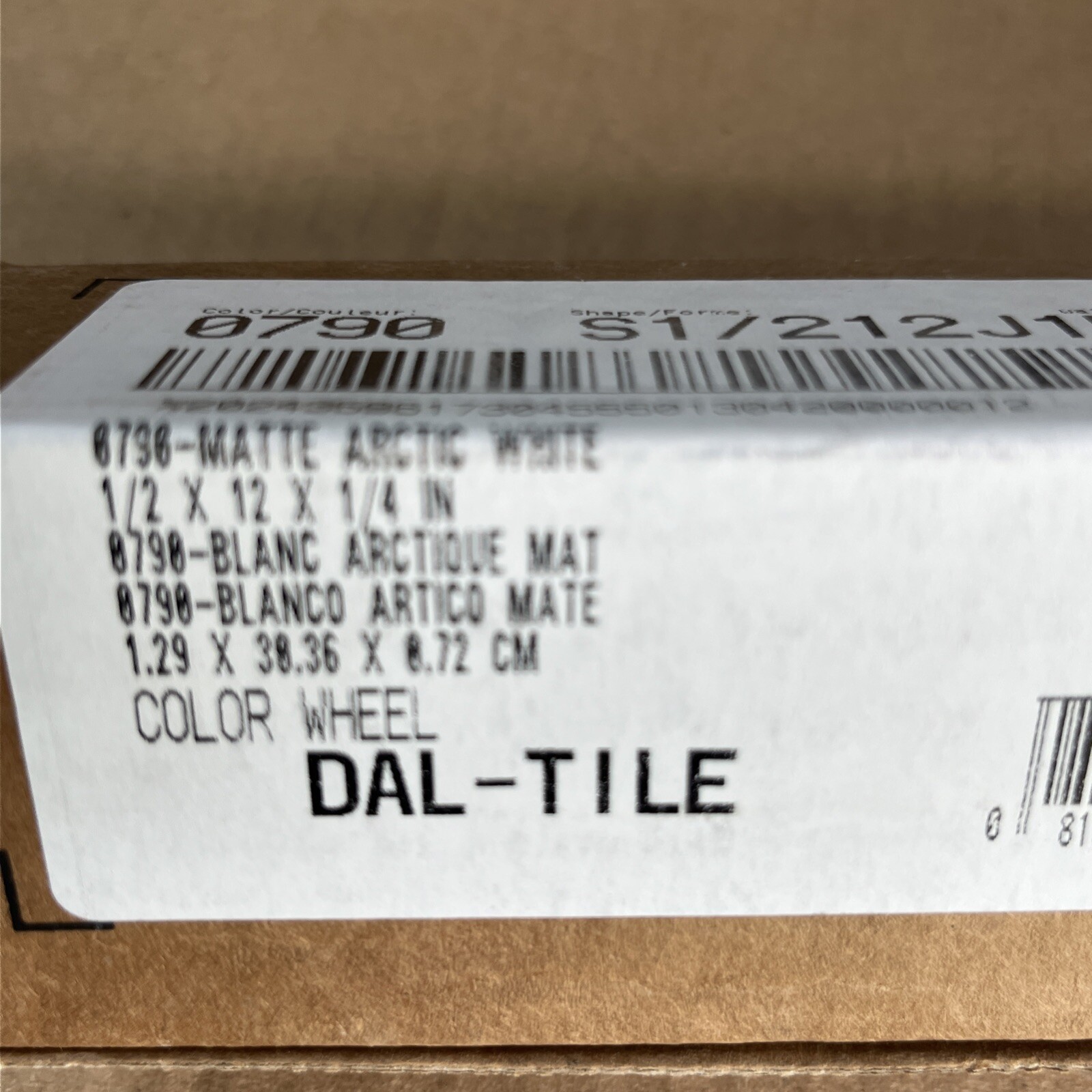 Daltile LuxeCraft Arctic White Matte 1/2in.X12 in.Glazed Ceramic Jolly Tile(12Pk