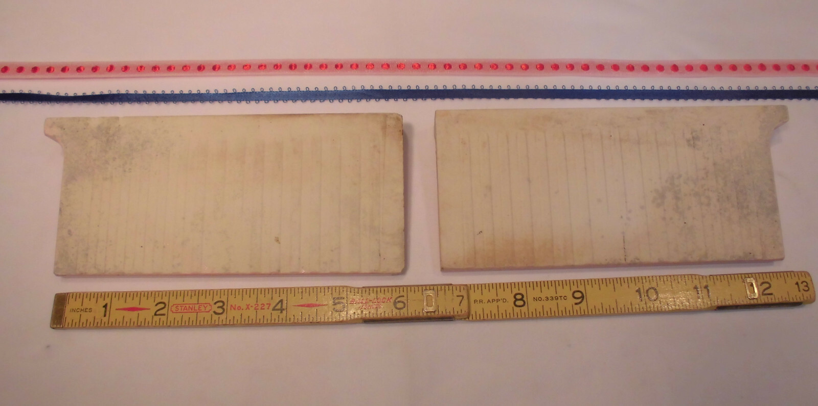 2 pcs. *Pink Coral* Finish Corner Flat Top cove/base Ceramic Tile 3″ X 6″ A.O.