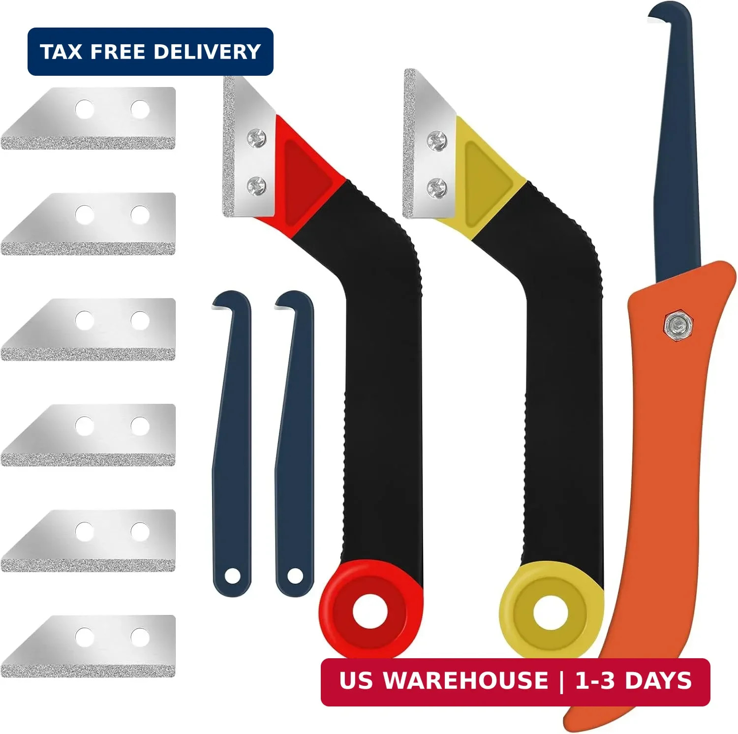 11Pcs Grout Removal Tool Kit 2 Tile Grout Saws with 6 Extra Blades 1 Bonus Hand