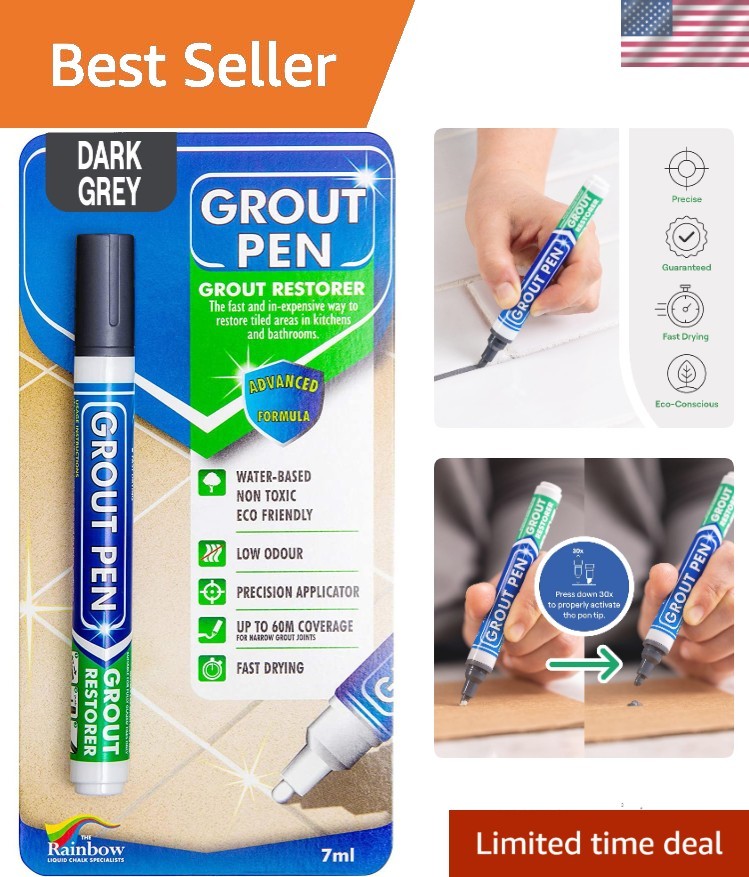 Transform Grubby Grout with Dark Grey Paint Marker – 7mL for Easy Touch-Ups