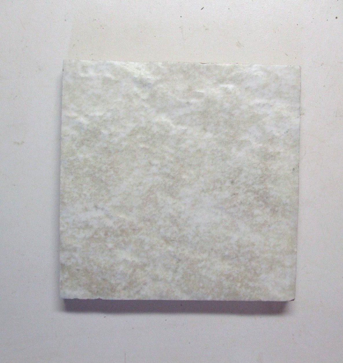 1 Floor Tile Made in UE 10cm 3-15/16″ Sq Dimpled Satin Beige Imitation Limestone