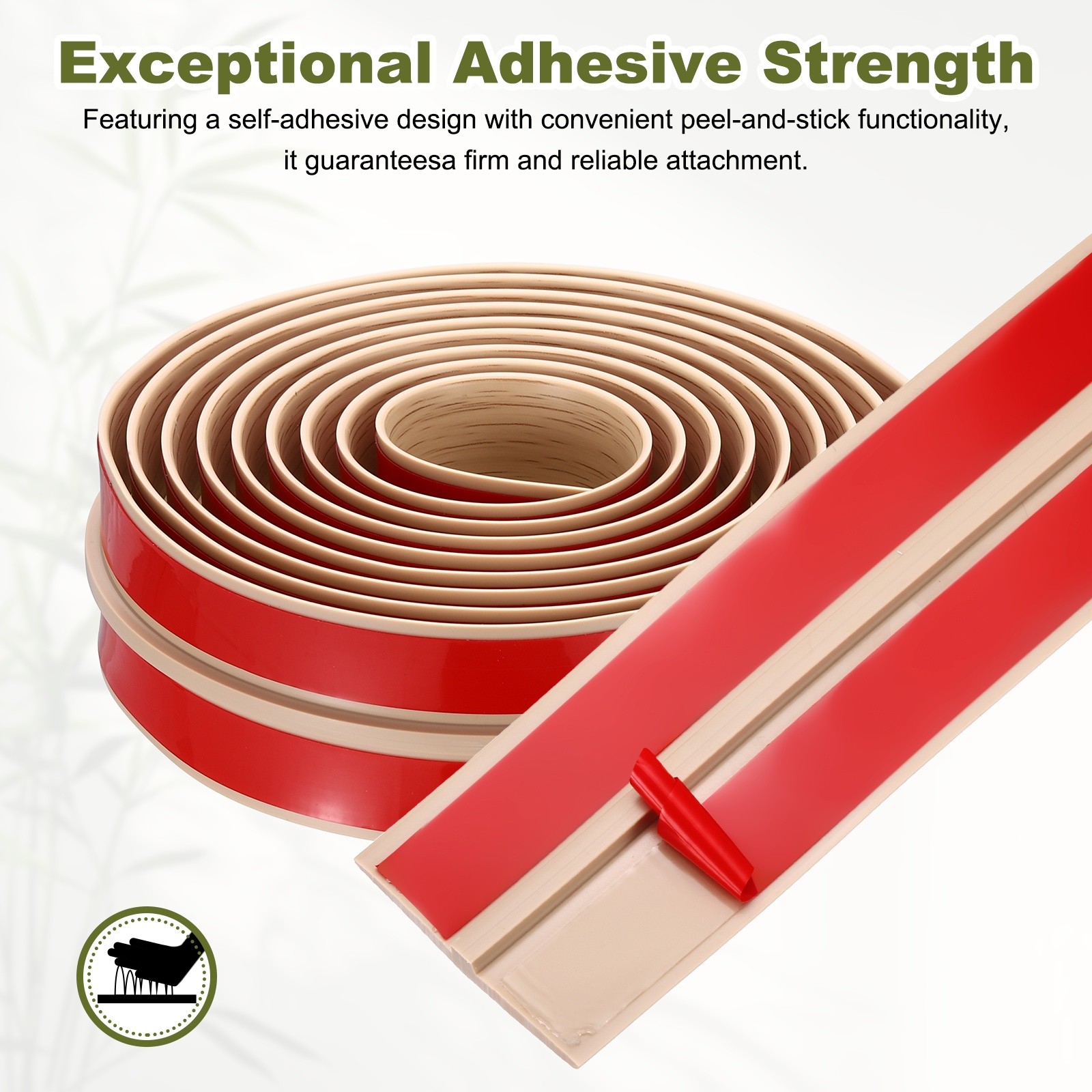 Floor Transition Strip, 20FTx1.97″x0.31″ T-Shaped Strips, Light Beige