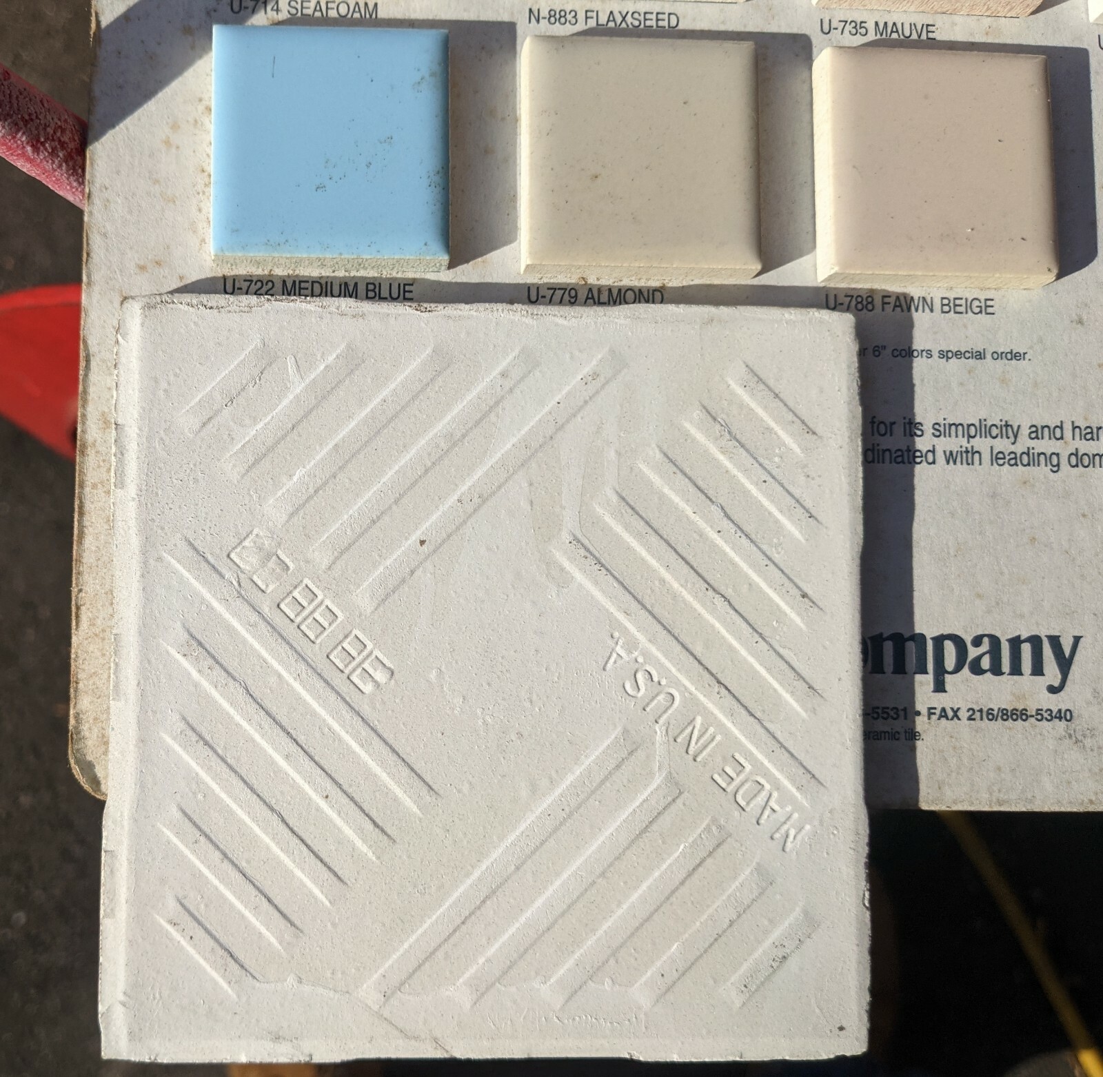 2 pcs United States Ceramic Wall Tile 4 1/4″ Medium Blue NEW Color U-722