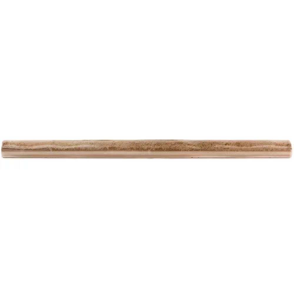 Moze Taupe 0.75 In. X 12 In. Ceramic Pencil Liner Trim Wall Tile
