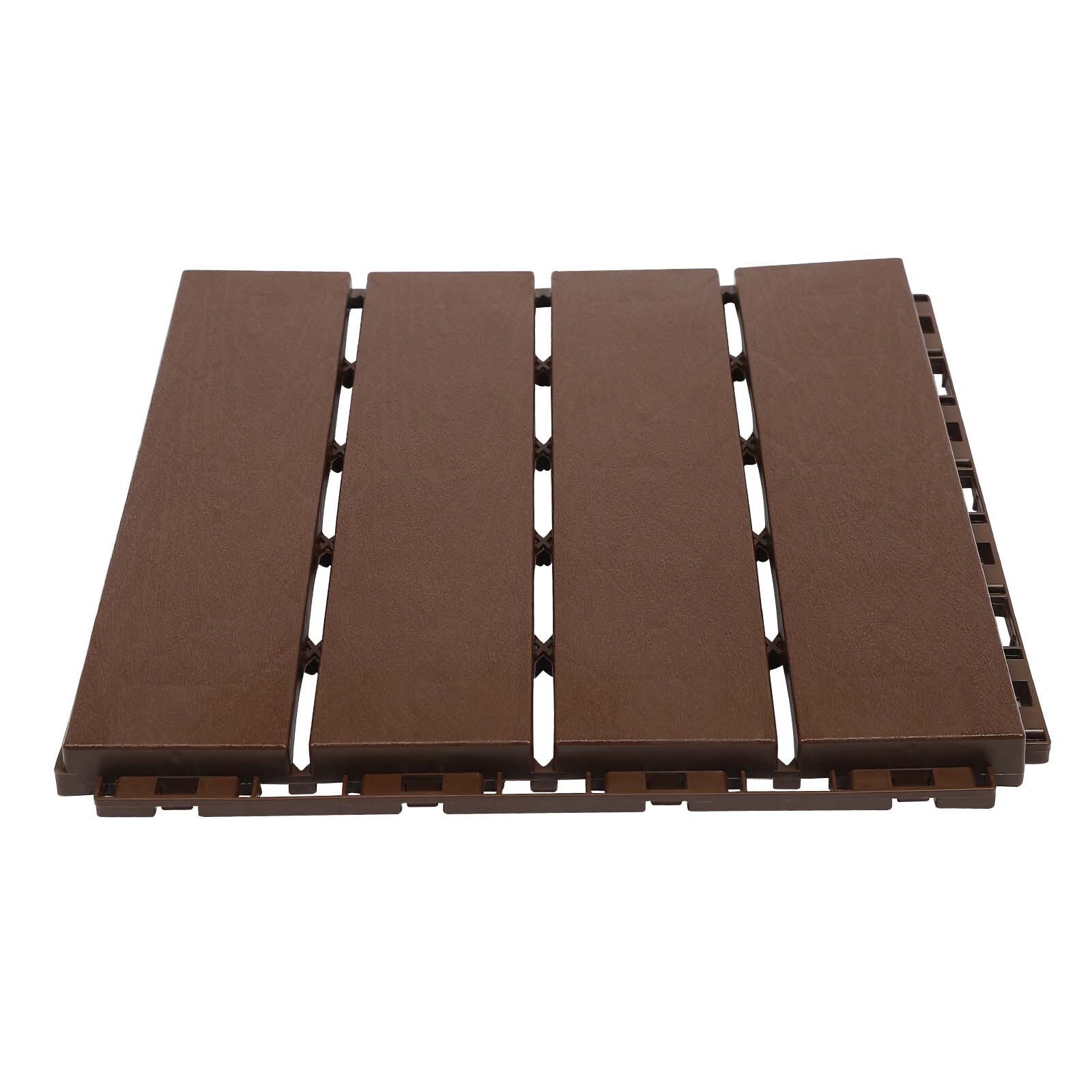 12Pcs Plastic Interlocking Deck Tiles 12×12 in Outdoor Patio Flooring Waterproof