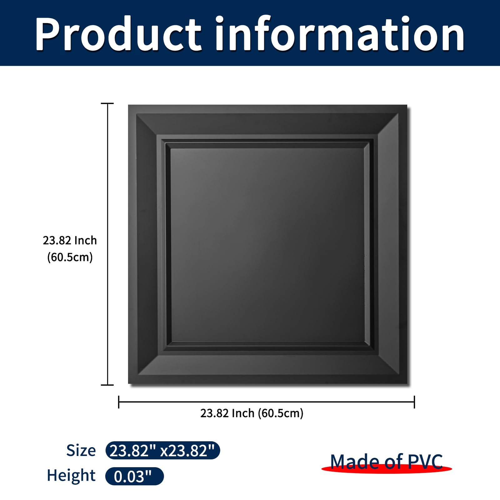 24 x 24 Drop Ceiling Tiles, 12 Pack Drop in System High Grade PVC Wall Panels…