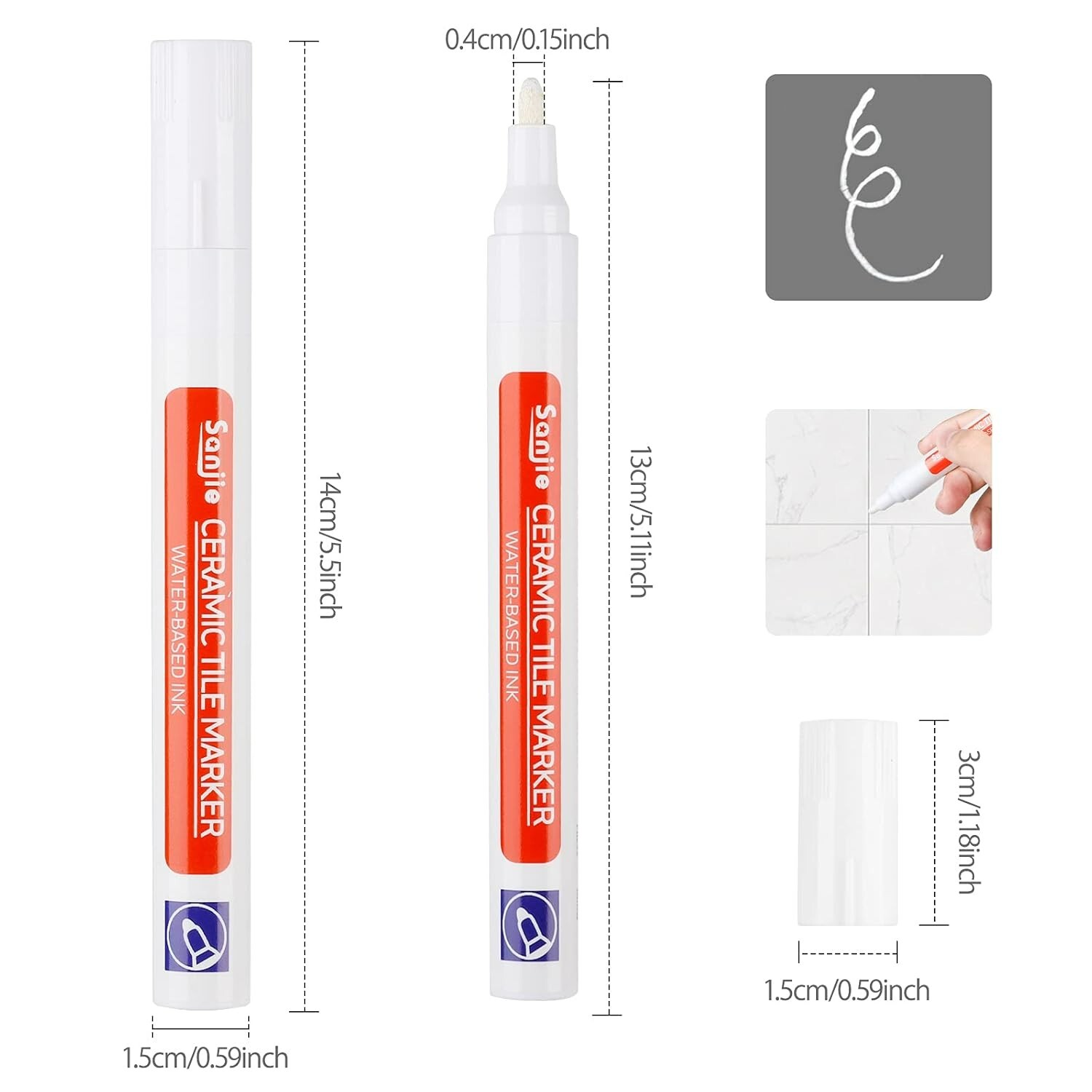6 Pcs Grout Pen Tile Paint Marker: Waterproof Tile Grout Colorant and Seale