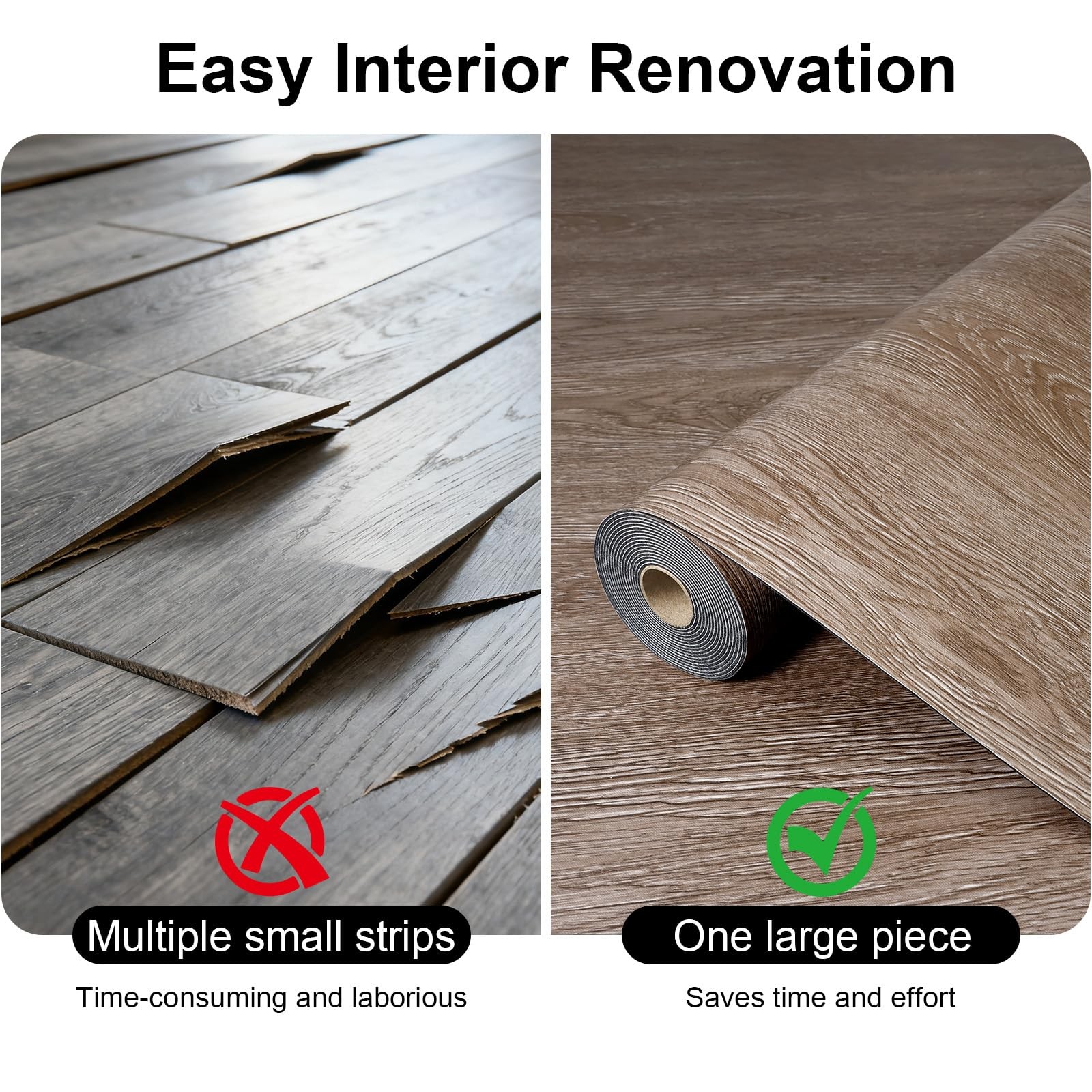 Peel and Stick Floor Tiles Dark Brown Set of 15.7 x 118 Inches Wood Grain Vin…