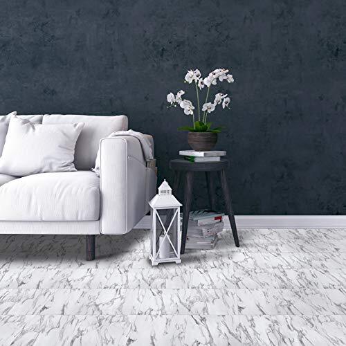 20 Bianco Marble Peel and Stick Vinyl Floor Tiles DIY Home Renovation