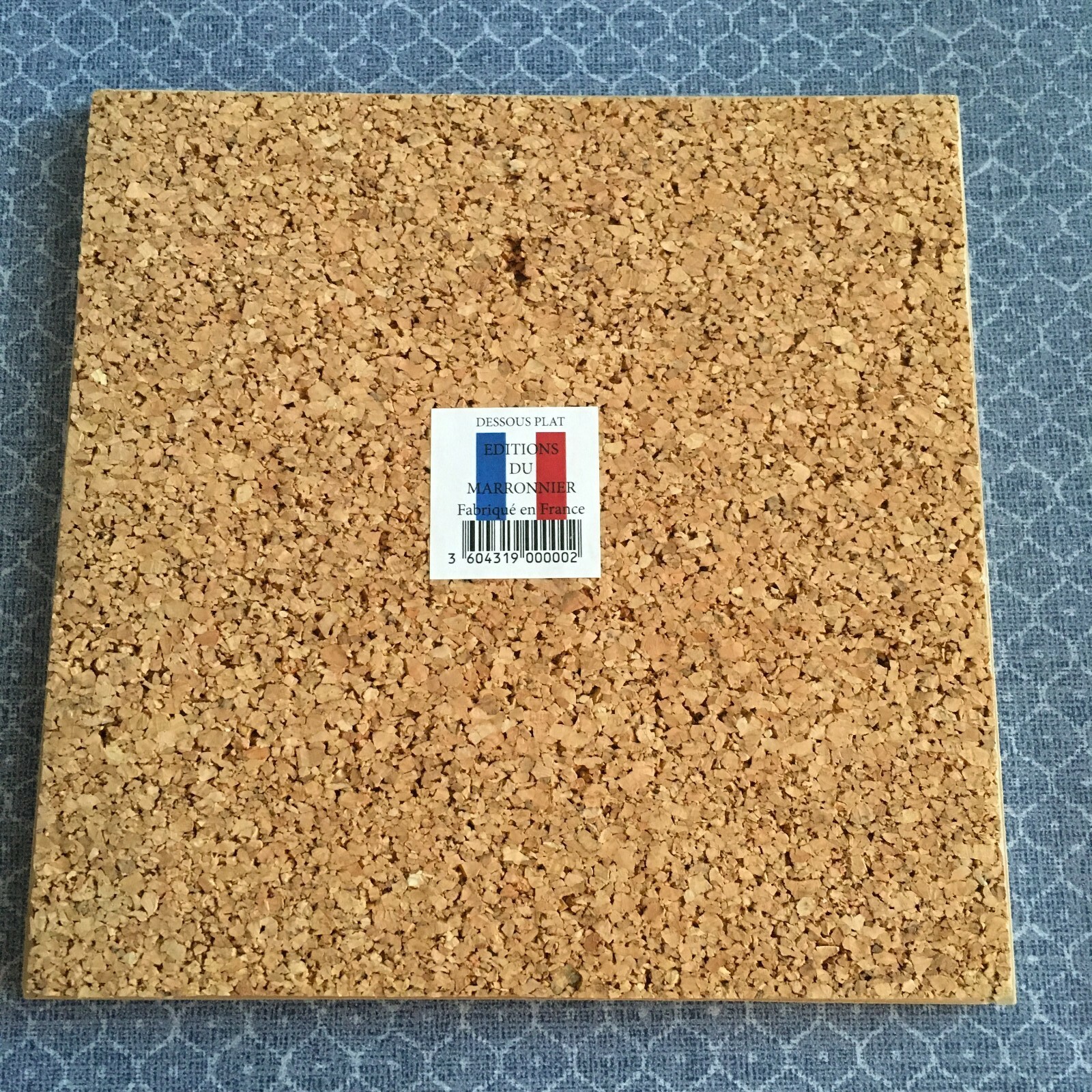“Le Chat Roux” Large Decorative Art Tile w/ Cork Back, Made in France, nearly 8″