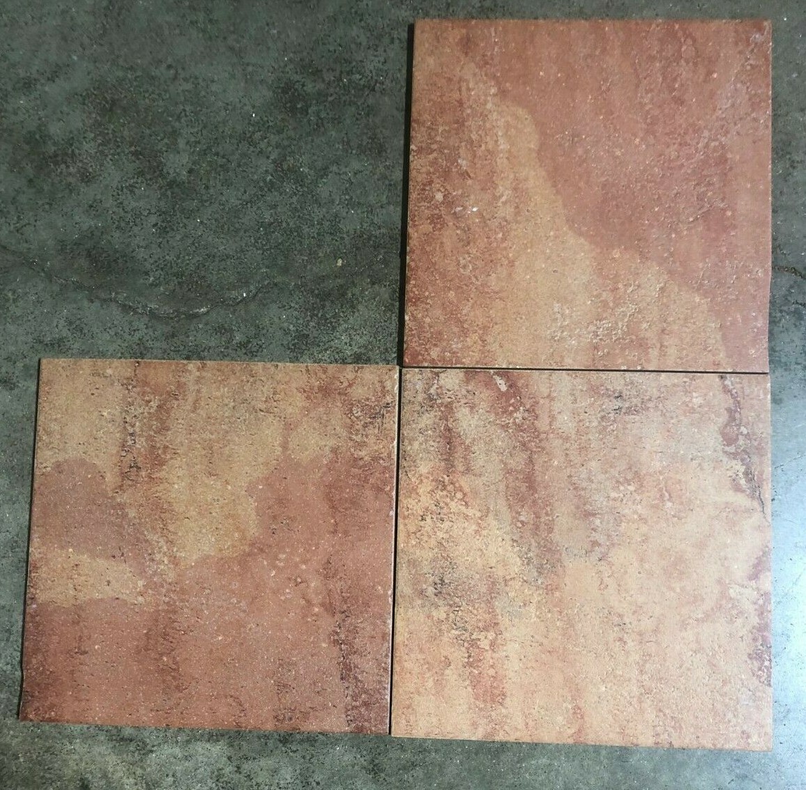 12×12 Tile Magma Red Ceramic Floor Remodel Office Kitchen BOX OF 5 TILES T-78