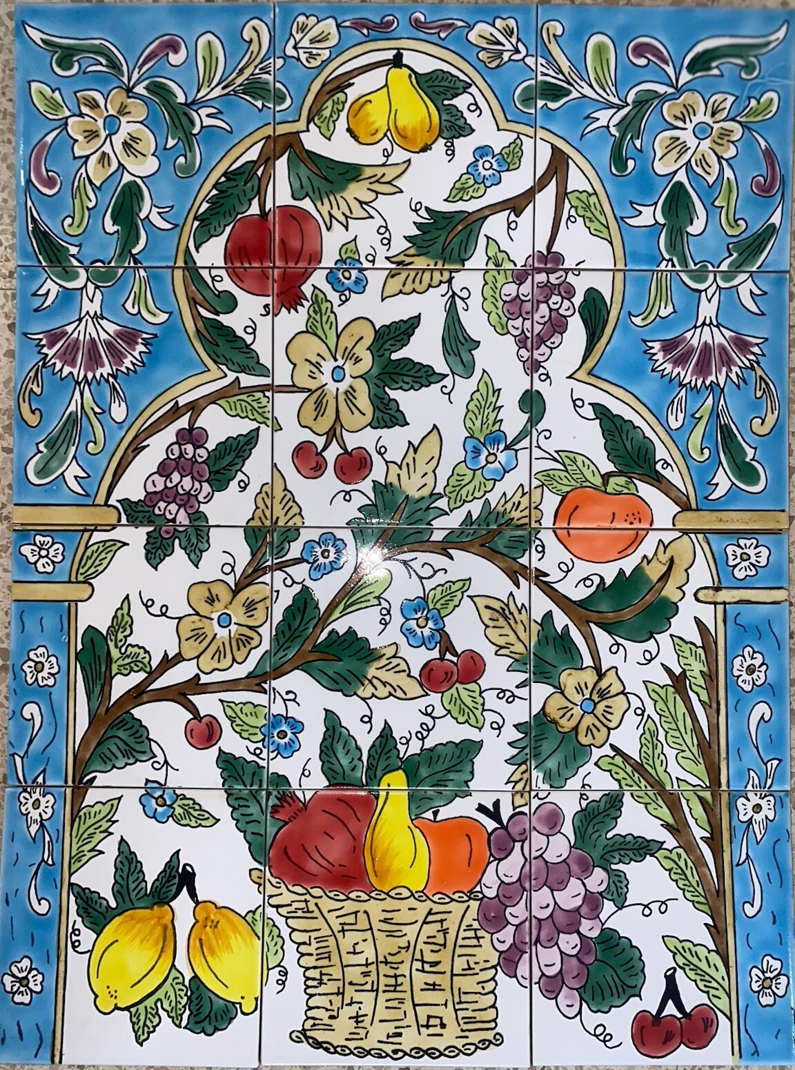 18″ x 24″ Ceramic Tile Mural Backsplash Art Wall Panel Hand Painted Vase Flowers