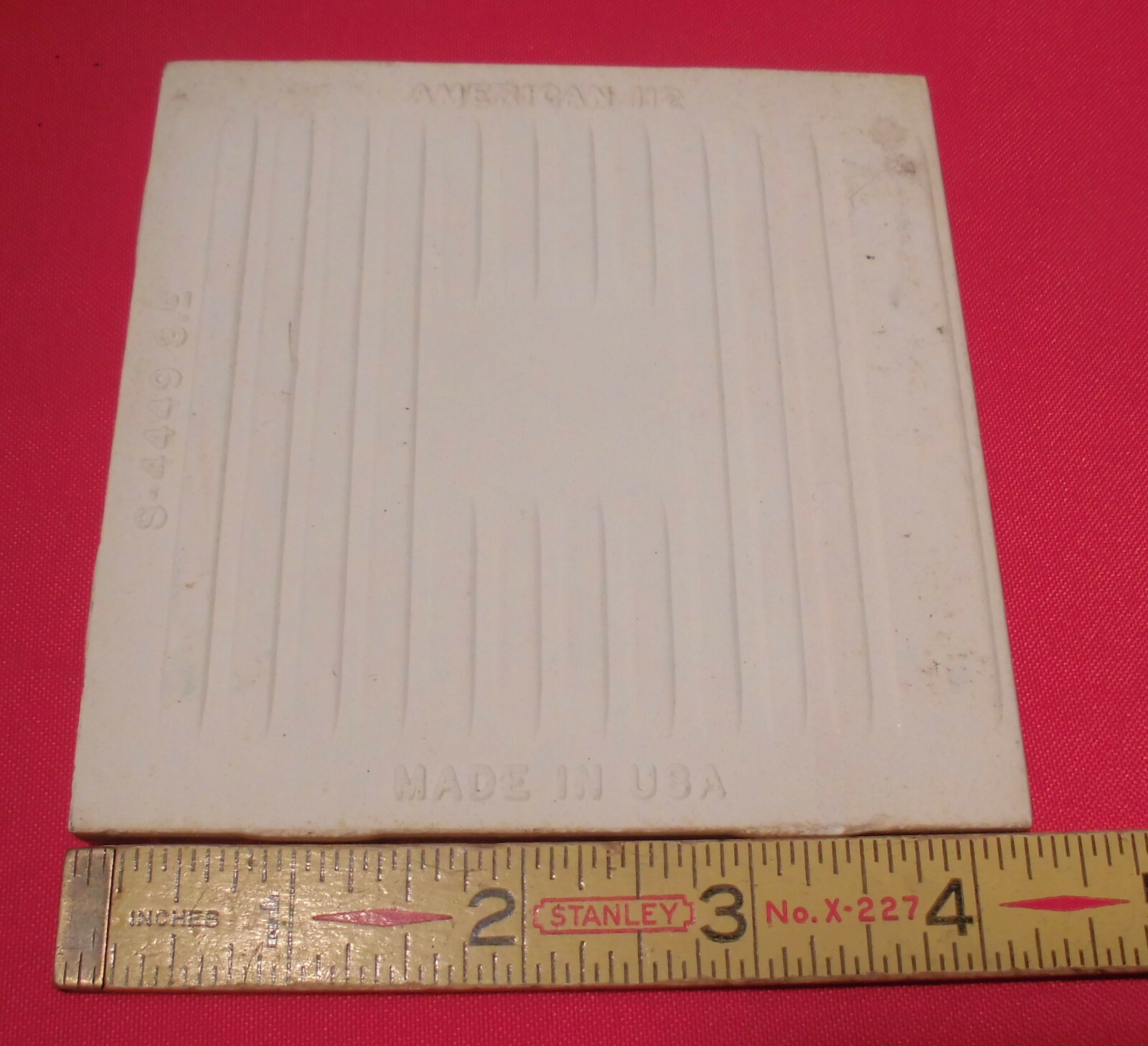 1 pc. Vintage *Crystalline Pink* Ceramic Bullnose Tile 4-1/4” American Olean NOS