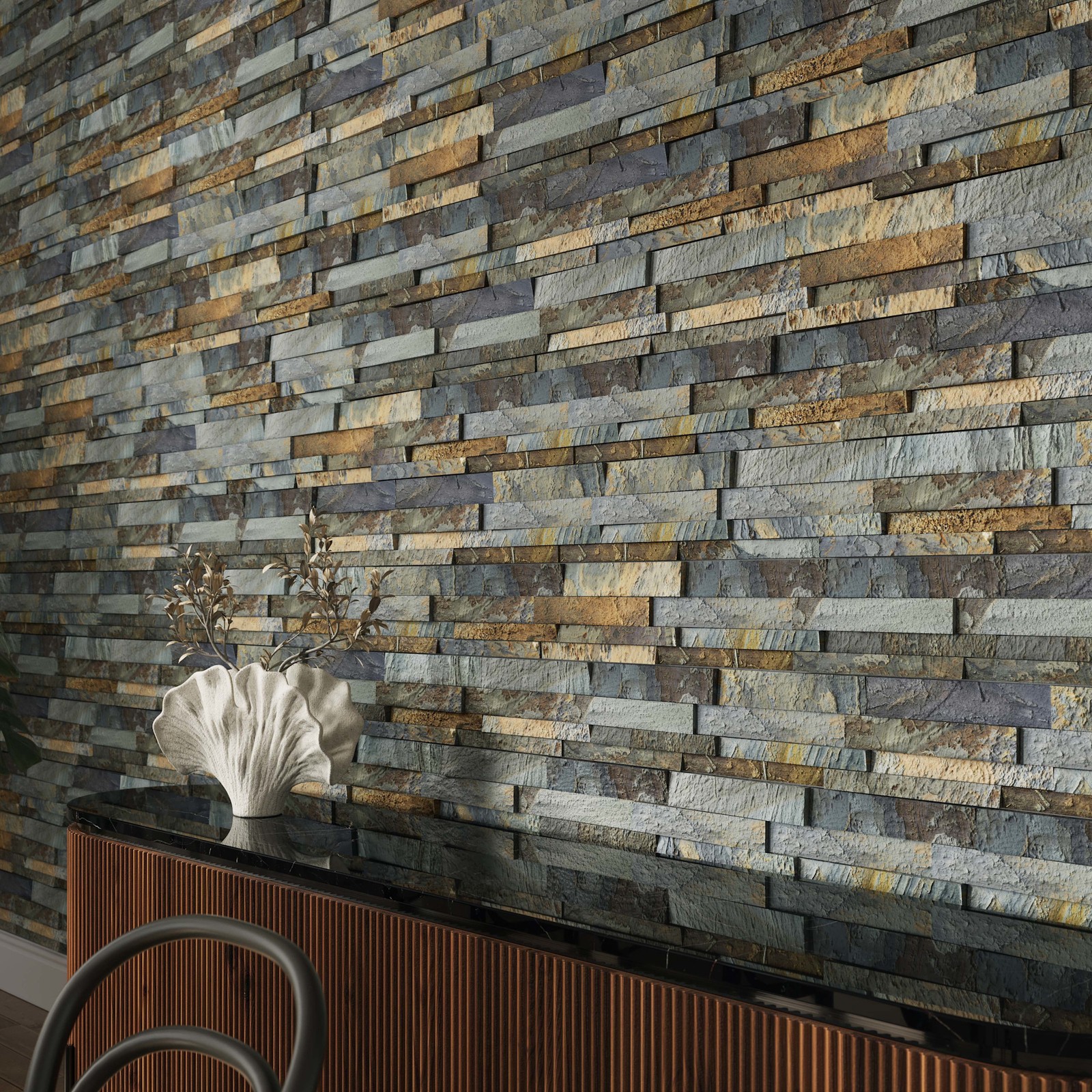 Cruz Bay Studio MKT2769 Linear Lines – 6″ x 12″ Brick Wall Tile – – Platinum