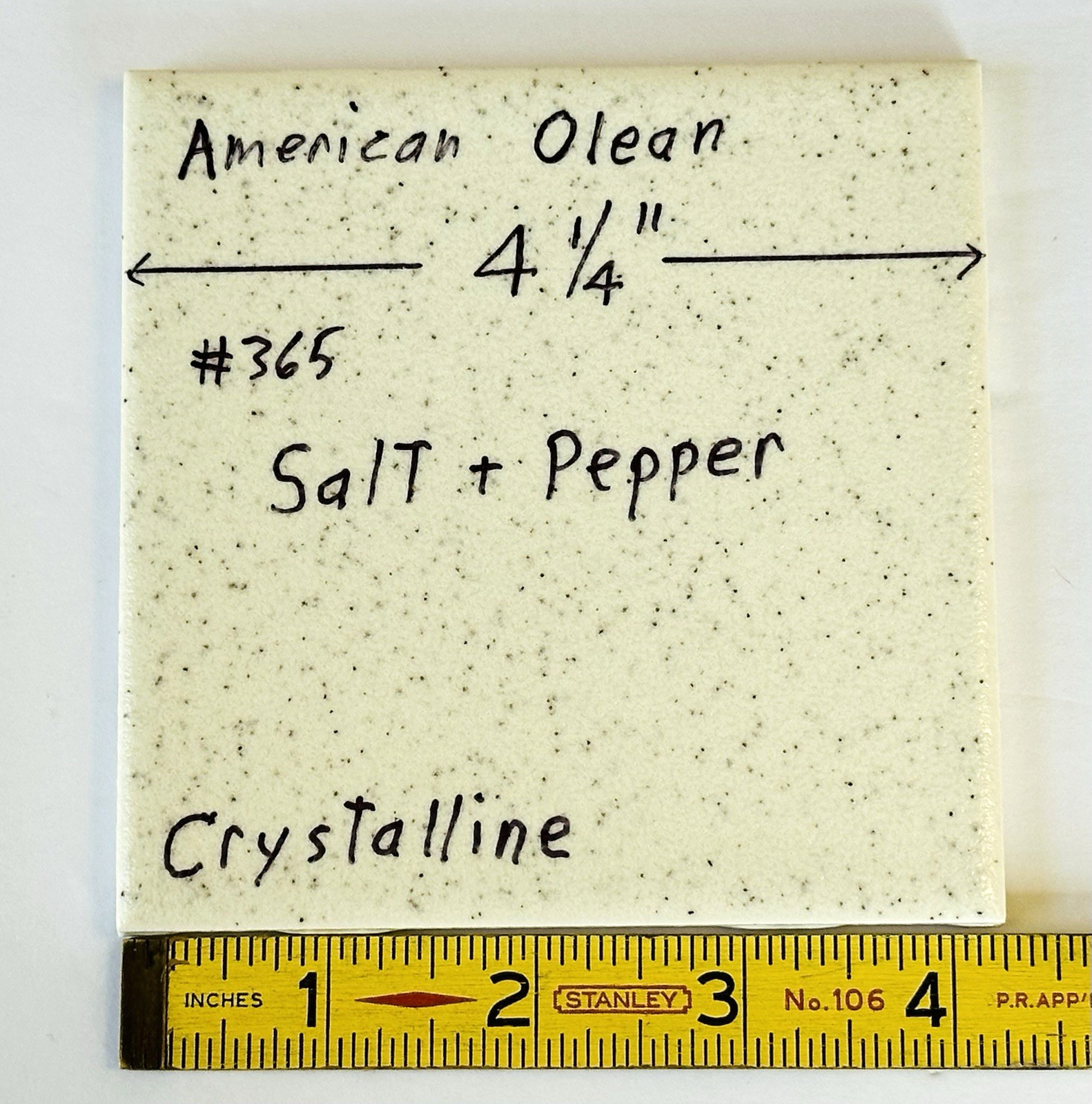 1 pc. Salt & Pepper: 4-1/4″ Crystalline Ceramic Tile by American Olean Co. NEW