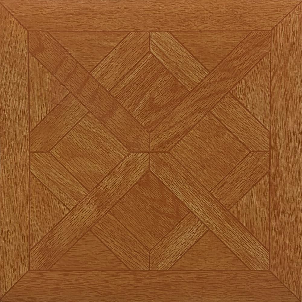 Tivoli Self Adhesive Vinyl Floor Tiles, 45 Tiles – 12″ X 12″, Medium Oak Plank-L