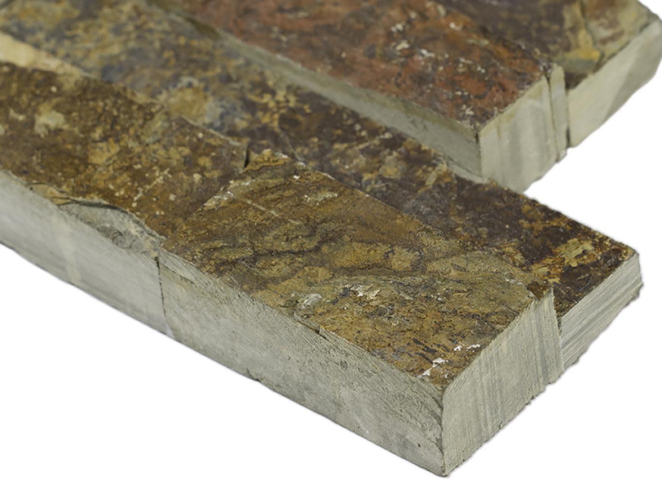 Ackland AKPLPS6X18FCR-CA 6 in. x 18 in. Splitface Slate Stacked – Sunlit Bronze