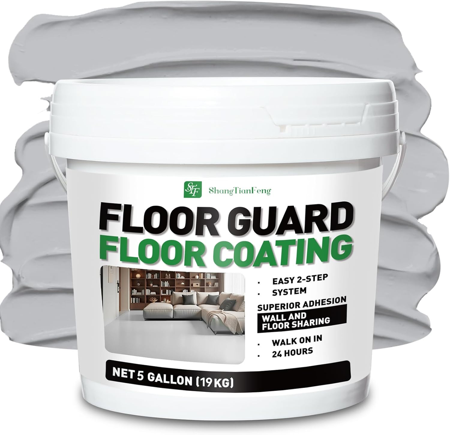 5 Gallon Professional Floor Paint (Slate Gray,800-1000 Sq.Ft)) – Acrylic Concret