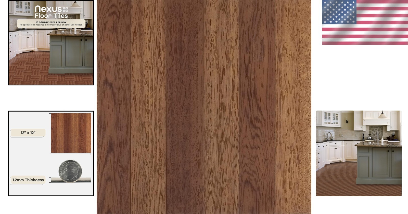 Vinyl Floor Tiles 12×12 inch Peel & Stick 20 Pack Medium Oak Plank Look